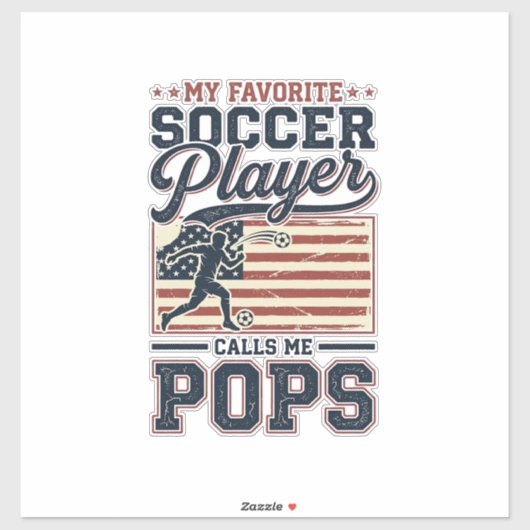 Grappig Voetbal Pops Vintage Gravure Shirt Ontwerp Sticker (Vel)
