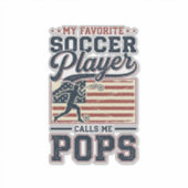 Grappig Voetbal Pops Vintage Gravure Shirt Ontwerp Sticker (Voorkant)