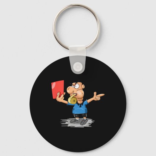 Grappig Voetbal Scheidsrechter Rode Kaart T-shirt  Sleutelhanger (Voorkant)