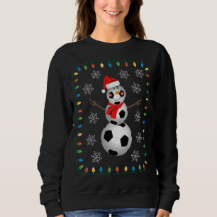 Grappig Voetbal Sneeuwman Santa Hat Sjaal Kerstmis Trui