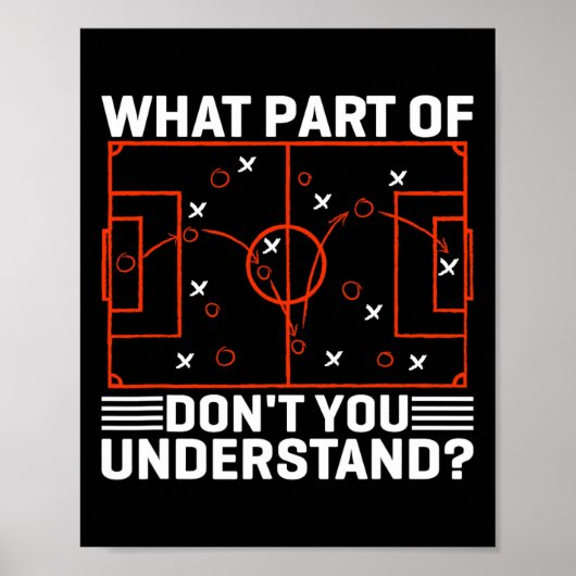 Grappig Voetbal Strategie Bord Meme Ontwerp Poster (Voorkant)