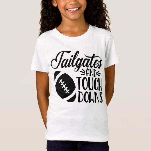 Grappig Voetbal Tshirt Tailgates En Touchdowns (Voorkant)