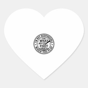 Grappig Voetbal Voet Waarschuwing Vintage Shirt On Hart Sticker