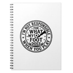 Grappig Voetbal Voet Waarschuwing Vintage Shirt On Notitieboek