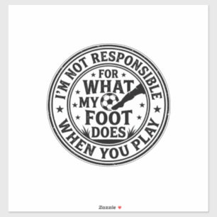 Grappig Voetbal Voet Waarschuwing Vintage Shirt On Sticker