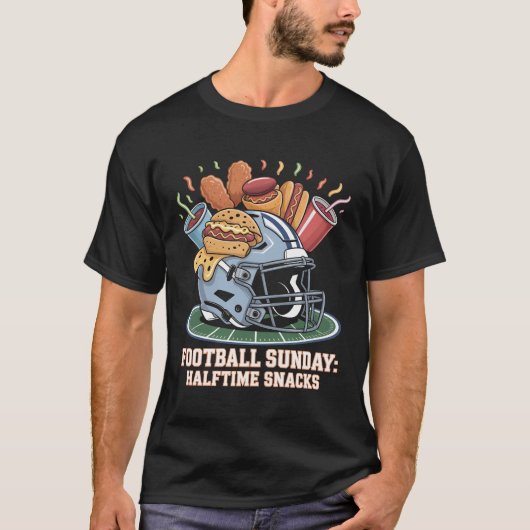 Grappig Voetbal Zondag Halftijd Snacks Shirt Spel (Voorkant)