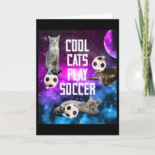Grappig Voetbalontwerp met Spreuken Katten Kaart (Voorkant)