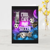 Grappig Voetbalontwerp met Spreuken Katten Kaart (Gele Bloem)
