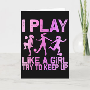 Grappig Voetbalontwerp Voor Meisjes Vrouwen Voetba Kaart
