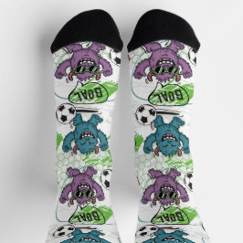 Grappig Voetbalpatroon met Monsters Sokken
