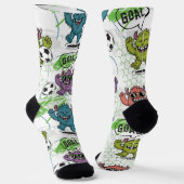 Grappig Voetbalpatroon met Monsters Sokken (Gebogen)