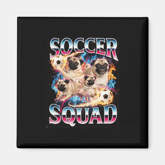 Grappig Voetbalteam Retro Hond Meme Cool Brainrot Magneet (Voorkant)