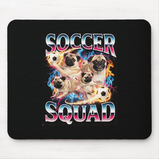 Grappig Voetbalteam Retro Hond Meme Cool Brainrot Muismat (Voorkant)