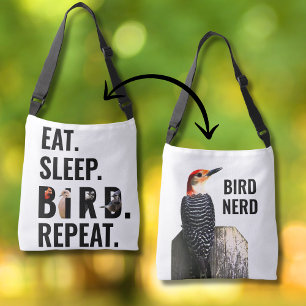 Grappig vogelcitaat Modern Crossbody Canvas tas
