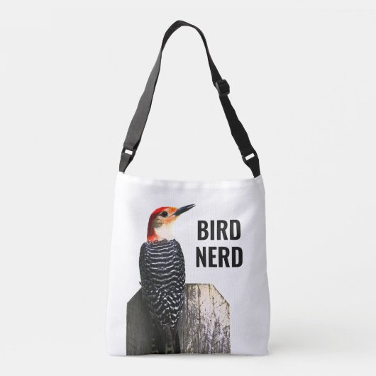 Grappig vogelcitaat Modern Crossbody Canvas tas (Achterkant)