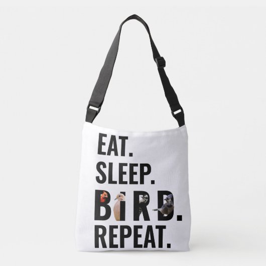 Grappig vogelcitaat Modern Crossbody Canvas tas (Voorkant)
