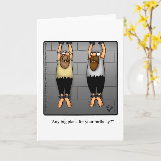 Grappig vogeldags Humor voor vriend Kaart (Gele Bloem)