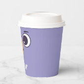 Grappig vogelgezicht met grote ogen papieren bekers (Links)