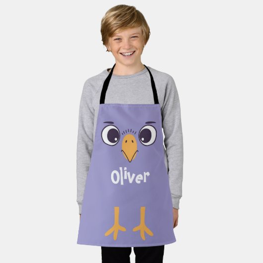 Grappig vogelgezicht met grote ogen schort (Gedragen)