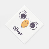 Grappig vogelgezicht met grote ogen servet (Hoek)