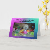 Grappig vogelkaartje Golden Retriever met speelgoe Kaart (Gele Bloem)