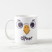 Grappig vogelsgezicht met grote ogen koffiemok (Links)