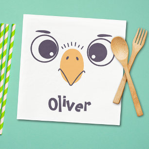 Grappig vogelsgezicht met grote ogen servet