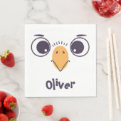 Grappig vogelsgezicht met grote ogen servet (Insitu)