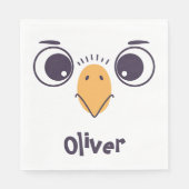 Grappig vogelsgezicht met grote ogen servet (Voorkant)