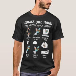 Grappig vogeltje houdt van dingen die ik doe in mi t-shirt