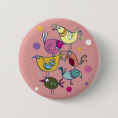 Grappig vogeltje ronde button 5,7 cm (Voorkant)