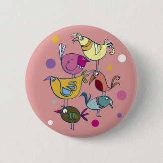Grappig vogeltje ronde button 5,7 cm