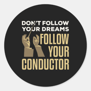 Grappig Volg je dirigent orkest leider Ronde Sticker