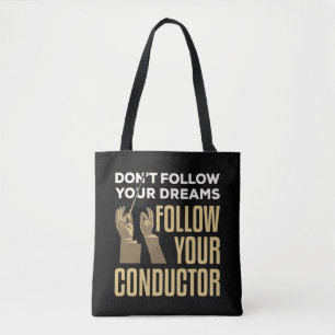 Grappig Volg je dirigent orkest leider Tote Bag