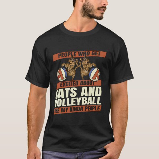 Grappig volleybal - Beachvolleybal Kat T-shirt (Voorkant)