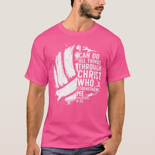 Grappig Volleybal Christelijk Jongens Meisjes T-shirt (Voorkant)