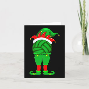 Grappig Volleybal Elf Kerst Familie Matching XMA Kaart