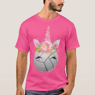 Grappig Volleybal Roze Eenhoorn Hoorn Tshirt Gift