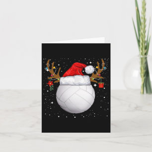 Grappig Volleybal Santa Hat Kerstvakantie Herinner Kaart
