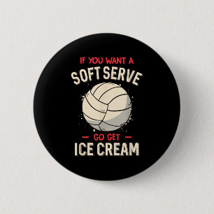 Grappig volleybal Shirt voor meisjes Tiener vrouwe Ronde Button 5,7 Cm