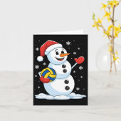 Grappig Volleybal Sneeuwman Kerst Volleybal Speel Kaart (Gele Bloem)
