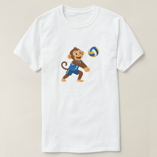 Grappig Volleyball Monkey Atleet Grafische T-Shirt (Design voorkant)