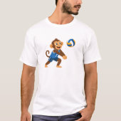 Grappig Volleyball Monkey Atleet Grafische T-Shirt (Voorkant)