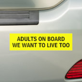 Grappig volwassenen aan boord van bumpersticker (Op auto)