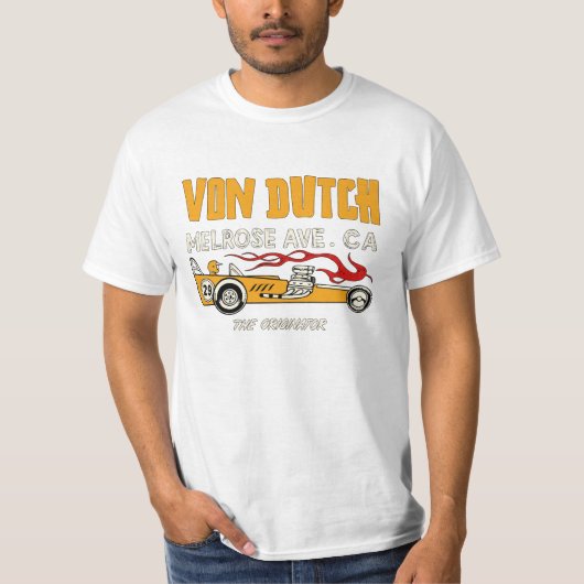 Grappig Von Dutch Retro Drag Car T-shirt (Voorkant)
