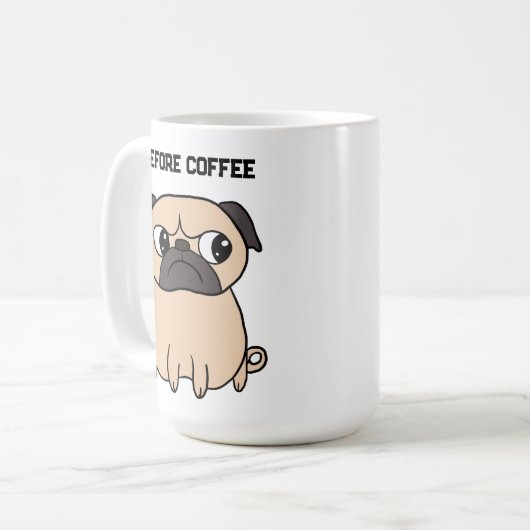 Grappig voor de koffie na koffie pug Mok (Voorkant links)