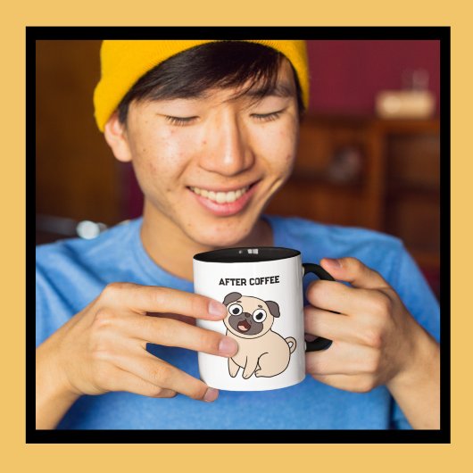 Grappig voor de koffie na koffie pug Mok