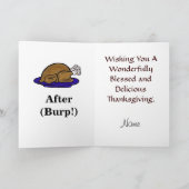Grappig voor en na Turkije Thanksgiving Kaart (Binnen)