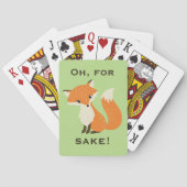 Grappig voor Fox Sake Green Pokerkaarten (Achterkant)