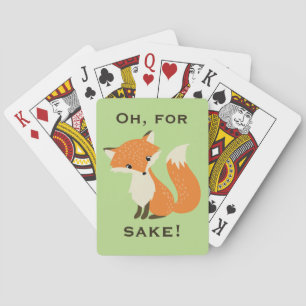 Grappig voor Fox Sake Green Pokerkaarten